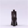 Wonders Vflex High Block Heel V Cut Boot - Brown Leather